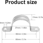 200 PCS 1-3/8 Inch Stainless Steel Rigid Pipe Strap, 1-3/8 Inch Conduit Clamps, U Bracket Mounting Clamps with Two Hole, U Tube Pipe Clamp for Chemical Industry, Commercial