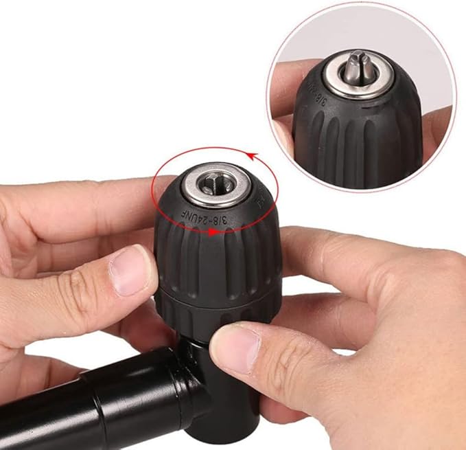 Right Angle Drill 90 Degrees Drilling Extension Chuck 8mm Shaft Electric Drill Extension Tool for Tight Corner Workspace