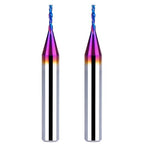 2PCS Downcut Spiral Router Bit 1/4 Inch Shank 1/16 Inch Cutting Diameter 1/4 inch Cutting Length with Extra Long Life Coating CNC Router Bits End Mill for Wood Cutting, Slot Mortise, Engraving