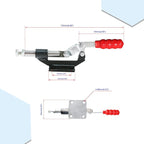 2Set Plunger Stroke Clamp w Flange Base Plate 500lbs Holding Capacity for Suitable for Toolbox, Door, Box, Trunk, Tractor Cover, Smoke Cover, Woodworking Fixture and Quick Release Pull Lock.