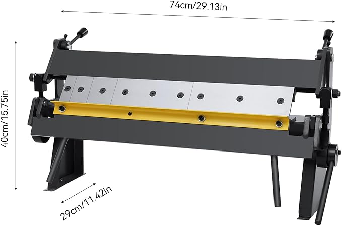 Industrial 24 inch Pan and Box Brake,0-135° Sheet Metal Hand Brake with 3 Adjustable Removable Fingers,Precision Bending Brake for Carbon Steel Aluminum