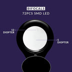 Neatfi LED Magnifying Lamp with Clamp, Dimmable, 6500K Color Temperature, Glare-Free, for Sewing, Painting, Jewelry Making, and Reading (Black, 6 Inch Glass Lens)