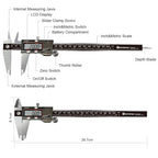 KETOTEK Digital Caliper 8" Electronic Caliper IP54 Splash Proof, Measuring Tool with Stainless Steel, Micrometer LCD Screen, Switch from Inch Metric, Auto-Off for 3D Printing, Jewelry (200 mm)