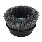 BHA 4" Abrasive Filament Nylon Bristle Cup Brush, 5/8-11 Threat Arbor - Gray (80 Grit)