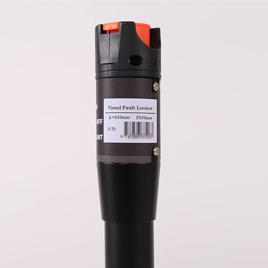 Visual Fault Locator 50KM Range, VFL Tester Kit - Includes Single Mode 9/125um FC Male to LC Female Adapter and Red Light Pen for Fiber Optic Cable Network Testing