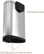 Kitchen Trash Can with Lid, 55 Liter/14.5 Gallon Semi Round Large Step Garbage Can, Soft Close Satin Stainless Steel Trash Bin for Bathroom Office