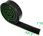 Insulation Heat Shielded Fire Thermo Armor Fire Sleeve Silicone Coated Fiberglass Heat Protection for Automotive Hose Lines & Electrical Wiring-（Black 1" ID x3.3FT）