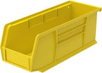 Akro-Mils 30224 AkroBins Plastic Storage Bins, Space-Saving Stackable Bins for Garage, Pantry, Craft Organization, 11" L x 4" W x 4" H, Yellow, 12-Pack