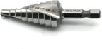 TEMO M35 Cobalt Spiral Flute Type Step Drill, 9 Size 1/4 Inch To 3/4 Inch, 1/4 Inch Hex Shank