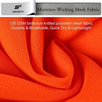 High Visibility Shirts for Men Class 3 Hi Vis Reflective Construction Shirts for Men with Pocket Safety T Shirt for Mens Work Shirt for Mens Short Sleeve Orange