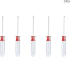 5PCS Mini Phillips Screwdriver, 3mm Cross Head with Clear Non-slip Handle for Small Appliances, 5"(127mm) Total Length, Magnetic