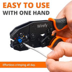 Wirefy Crimping Tool For Insulated Electrical Connectors - Ratcheting Wire Crimper Tool - Crimping Pliers - Ratchet Terminal Crimper - Wire Crimping Tool | Crimper Tool Electrical and Crimp Tool