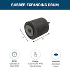 Benchmark Abrasives 2" x 2" Rubber Expanding Drum Sander with 1/4" Mandrel, Spiral Bands Rotary Sander Attachment for Drill & Die Grinder, Metal Polishing, Sanding, Shaping - Sanders for Woodworking