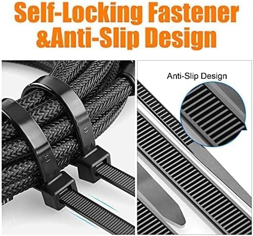 Black Zip Ties 500 Pcs,TDEBSSY 4.8mm Wide 20in Long 70lb Heavy Duty Cable Ties Self Locking Nylon Zip Ties UV Resistant Strong Wire Ties with 32 kg Tensile Strength (20in/70lbs)