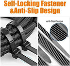 Black Zip Ties 100 Pcs,TDEBSSY 24in Long 70lb Heavy Duty Cable Ties 4.8mm Wide Self Locking Nylon Zip Ties UV Resistant Strong Wire Ties with 32 kg Tensile Strength (24in/70lbs)