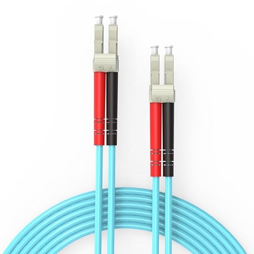 Fiber Patch Cable,10G/Gigabit Fiber Optic Cables with LC to LC Multimode OM3 Duplex 50/125 OFNP 1M（1Pack