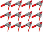 Wideskall® 6" inch Mini Metal Spring Clamps w/Red Rubber Tips Clips (Pack of 12)