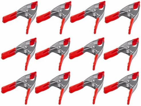 Wideskall® 6" inch Mini Metal Spring Clamps w/Red Rubber Tips Clips (Pack of 12)