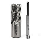 OSCARBIDE 3/4"x1"Annular Cutter,3/4 inch Weldon Shank,3/4 inch Cutting Diameter,1 inch Depth of Cut,2 Flat Mag Drill Bit with Pilot Pin for Magnetic Drill Press,1 Piece