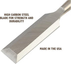 Buck Brothers 120105BC 3/4" Wood Chisel Made in USA, For Paring and Finishing Cuts in Carpentry and Woodworking, Tempered Tool Steel Blade, Mallet-Safe Handle