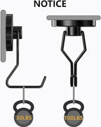 Tohoer Magnetic Hooks, 100LBS Neodymium Magnets Hook Heavy Duty with Rust Proof for Fridge, Refrigerator, Oven, Grill, BBQ, Key, Tools Holder, Kitchen, Outdoor, Hanging Wreaths, Utensil Hangers