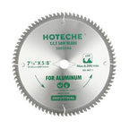 Hoteche 7-1/4-Inch Circular Saw Blade for Aluminum 80-Tooth Tungsten Carbide-Tipped Blade High-Performance Professioal Saw Blade for Circular Saws and Miter Saws, Rhombus Hole Size 5/8-inch