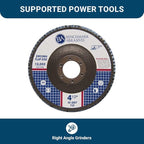 Benchmark Abrasives 4.5" x 7/8" Premium Zirconia T29 Angled Flap Discs 4 1/2 for Angle Grinder, Sanding Discs, Finishing, Rust, Stock Removal- Grinding Wheels 4 1/2 Inch (100 Pack) - 60 Grit