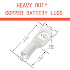 8 AWG 5/16" Stud (10 pcs.) Battery Ring Terminal, 8 Gauge Wire Connectors,8 Gauge Battery Cable, Wire Lugs, Tubular Ring Terminal Connectors, Battery Terminal Connectors, Tinned Copper Eyelets