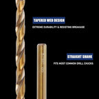 12pcs 5/32" Cobalt Drill Bits, M35 Jobber Drill Bits for Metal, Stainless Steel, Cast Iron, Wood, Plastic, Fully Ground from Pro Edge Technology