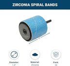 Benchmark Abrasives 1.5" X 1.5" Zirconia Sanding Bands, Spiral Bands Rotary Sander Attachment for Drill & Die Grinder, Metal Polishing Sanders for Woodworking - Sander Tool (10 Pack), 60 Grit