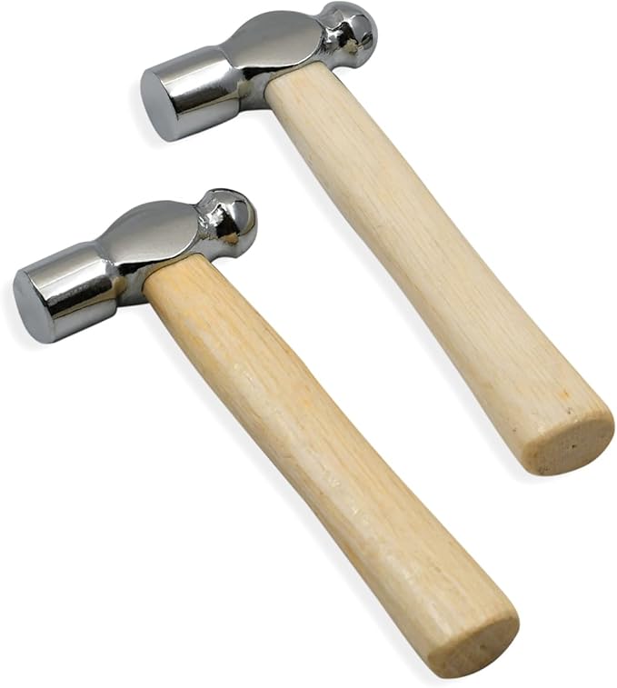 Mini Wooden Handle Round Head Hand Hammers,1 PCS Reinforced Ball Hammer,Round Head Wooden Handle,Escape Tool Hand Hammer for Prying Nails,Woodworking,Repairing,DIY