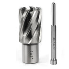 OSCARBIDE 1"x1"Annular Cutter,3/4 inch Weldon Shank,1 inch Cutting Diameter,1 inch Depth of Cut,2 Flat Mag Drill Bit with Pilot Pin for Magnetic Drill Press,1 Piece