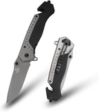 Snake Eye Tactical Heavy Duty Every Day Carry Folding Pocket Knife (Black-1018)