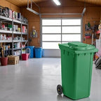 PRO&Family Wheeled Outdoor Trash Can Garbage Can Garage Trash Can for Restaurants/Hospitals/Offices/Back of House/Warehouses/Home (Green, 50 Gallon)