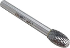 SE-3 Tungsten Carbide Burr Rotary File, Double Cut Oval Burs, 1pc by LU&MN