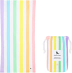 Dock & Bay Kid's Towel - for Beach Use - Quick Dry, Sand Free - Compact, Lightweight - 100% Recycled - Includes Bag - Summer - Unicorn Waves, Medium (130x70cm, 51x28)