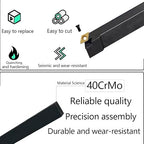 Indexable Lathe Turning Tool 3/8”10mm 7PCS Metal Lathe Tools+21PCS Carbide Inserts，Carbide Lathe Tools ，Lathe Tools，Hard Alloy Cutting Tools and Blades Used and Boring Mini Lathe Tools+10pcs Screw