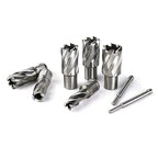 OSCARBIDE Annular Cutter Set 13pcs,1" Cutting Depth,3/4" Weldon Shank, 7/16 to 1-1/16 inch Cutting Diameter Mag Drill Bits for Magnetic Drill Press with 2 pcs Pilot Pins