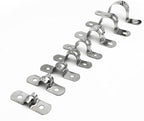 142 Pcs Pipe Strap Clamp Assortment Kit, 304 Stainless Steel 2 Holes Rigid Pipe Strap U Braket Tube Pipe Strap Clamp