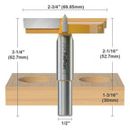 FivePears Forstner Drill Bit 1/2 inch Shank, 2-3/4 inch Cutting Diameter, Carbide Tipped Wood Hole Saw Auger Opener, Hole Opener Hinge Hole Cutter for Woodworking, Plastic, Plywood Products