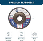 Benchmark Abrasives 4.5" x 7/8" Premium Zirconia T29 Angled Flap Discs 4 1/2 for Angle Grinder, Sanding Discs, Finishing, Rust, Stock Removal- Grinding Wheels 4 1/2 Inch (10 Pack) - 40 Grit