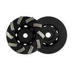 Benchmark Abrasives 4 Inch Grinder Wheels Threaded Swirly Turbo Diamond Cup Wheel with 5/8"-11 Arbor Hole for Masonry, Natural Stone, Concrete Grinding Wheel - Angle Grinder Attachments (4”)
