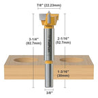 FivePears Forstner Drill Bit 3/8 inch Shank, 7/8 inch Cutting Diameter, Carbide Tipped Wood Hole Saw Auger Opener, Hole Opener Hinge Hole Cutter for Woodworking, Plastic, Plywood Products