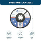 Benchmark Abrasives 6" x 7/8" Premium High Density Jumbo Zirconia Type 27 Flap Discs for Angle Grinder, 6 Inch Sanding Discs, Finishing, Deburring, Rust Removal - (10 Pack) 80 Grit