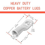 4 AWG 5/16" Stud (10 pcs.) Battery Ring Terminals, 4 Gauge Wire Lugs, Tubular Ring Terminal Connectors, Tinned Copper Eyelets