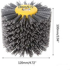 Abrasive Nylon Drawing Wheel Drum Burnishing Brush for Wooden Polishing 1 Pack (60 Grit Black)