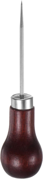 HARFINGTON Handwork Sewing Awl Single Gourd Awl Leather Punch Hole Tool with Wooden Handle Scratch for Broken Wire Make Mark Drilling Stitching Repair and DIY Handmade, Red-Brown
