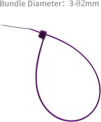 XINGO 100PCS Cable Zip Ties Heavy Duty, Premium Nylon Plastic Wire Ties with 50 Pounds Tensile Strength, Self-Locking Black Nylon Zip Ties for Indoor and Outdoor (12 inch, Purple)