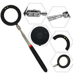 Telescopic Inspection Circular Mirror with 2 LED, Inspection Mirror on a Stick, Inspection Mirror for Extension Pole, Used for Automobiles, 50mm/85mm Large Circular Mirror with Pen Buckle