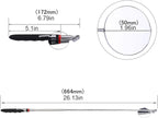 Telescopic Inspection 360 ° Mirror Kit with Light - Rectangular & Round extendable Mirrors ，Inspection Light- 34" Extended - 2 Pack